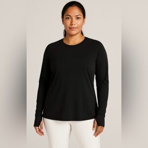 Athleta Classic Chi Top Long Sleeve Stretch Tee in Abyss (Navy/Gray) Large